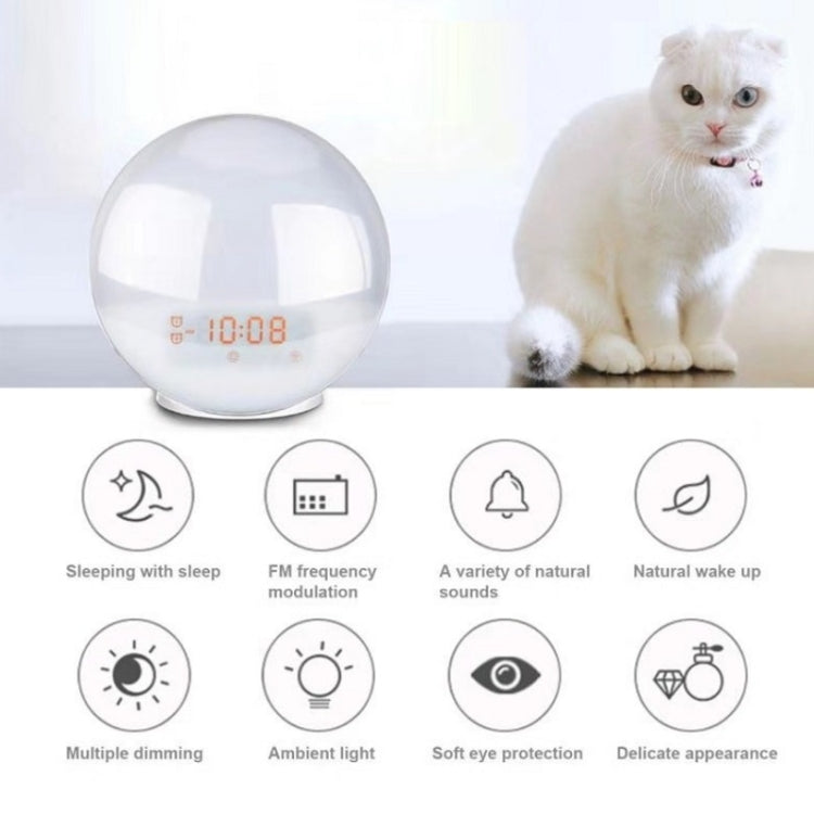 Sveglia elettronica ad attivazione vocale Alexa Sveglia all'alba Luce notturna Supporto Controllo APP intelligente,, EU Plug, US Plug, UK Plug