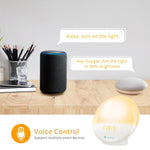 Sveglia elettronica ad attivazione vocale Alexa Sveglia all'alba Luce notturna Supporto Controllo APP intelligente,, EU Plug, US Plug, UK Plug