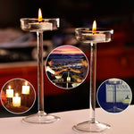 Candeliere in vetro Candeliere alto di lusso Decorazione per cena romantica, 11.5cm, 16cm, 18.5cm