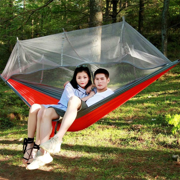 Zanzariera da esterno per 1-2 persone, paracadute, amaca, campeggio, letto sospeso, altalena, sedia doppia portatile, 260 x 140 cm, 260x140cm Blue Grey, 260x140cm Pink, 260x140cm Pink Blue, 260x140cm Green, 260x140cm Yelliw Green, 260x140cm Dark Blue  ...
