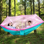 Zanzariera da esterno per 1-2 persone, paracadute, amaca, campeggio, letto sospeso, altalena, sedia doppia portatile, 260 x 140 cm, 260x140cm Blue Grey, 260x140cm Pink, 260x140cm Pink Blue, 260x140cm Green, 260x140cm Yelliw Green, 260x140cm Dark Blue  ...