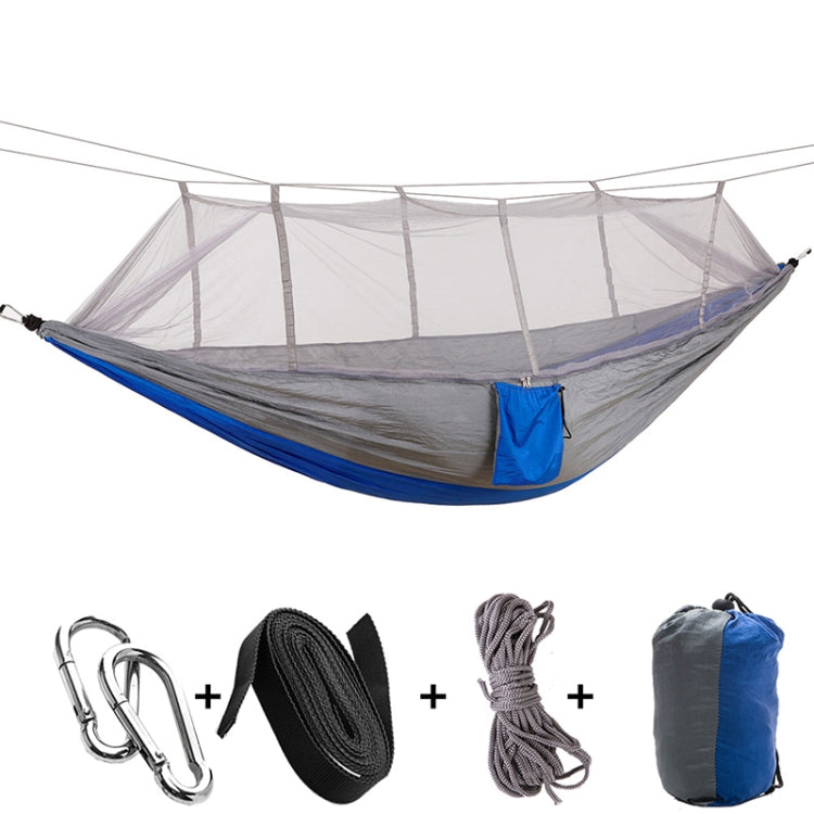 Zanzariera da esterno per 1-2 persone, paracadute, amaca, campeggio, letto sospeso, altalena, sedia doppia portatile, 260 x 140 cm, 260x140cm Blue Grey, 260x140cm Pink, 260x140cm Pink Blue, 260x140cm Green, 260x140cm Yelliw Green, 260x140cm Dark Blue  ...