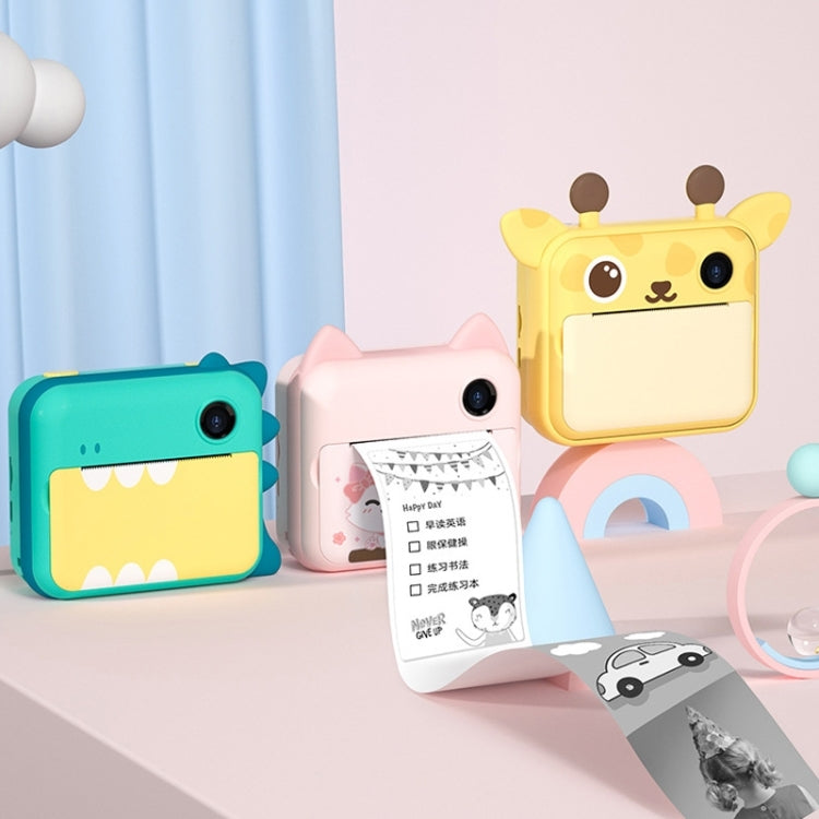 P1 Nessuna scheda Fotocamera istantanea per bambini 1200W Mini fotocamera digitale fotografica con doppia lente anteriore e posteriore (dinosauro verde), Green Dinosaur No Card, Pink Cat No Card, Green Dinosaur 16GB, Pink Cat 16GB, Green Dinosaur 32GB�...