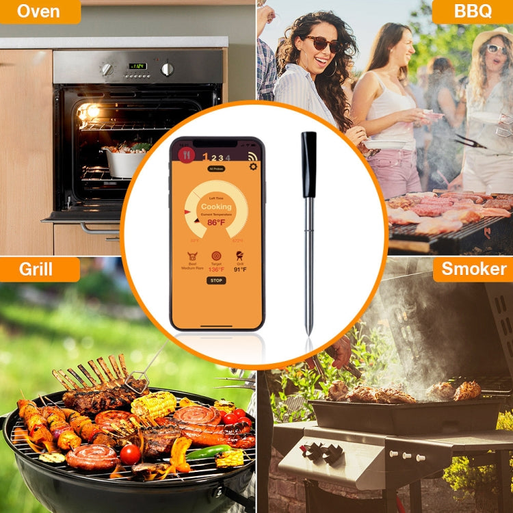 TY530 BBQ Probe Wireless Bluetooth Termometro Mobile Phone APP Kitchen Food Barbecue Termometro da forno, Food Temperature Range: -40-100 degree