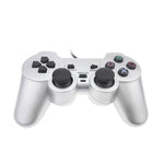 Gamepad cablato Dual Motor Vibration per PS2 argento
