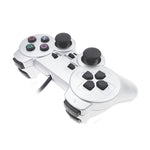 Gamepad cablato Dual Motor Vibration per PS2 argento