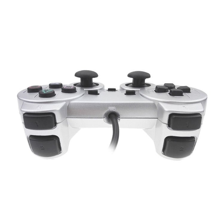 Gamepad cablato Dual Motor Vibration per PS2 argento