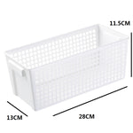 Cestino portaoggetti da scrivania e articoli vari da 6 pezzi Cestino portaoggetti rettangolare in plastica, Small （White）, Small （Light Green）, Large (White), Large（Llight Green）