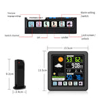 TS-3310 Orologio meteorologico wireless Orologio multifunzionale con schermo a colori Termometro touch screen creativo per la casa, Wood Grain, Black