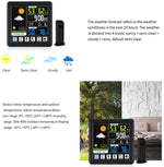 TS-3310 Orologio meteorologico wireless Orologio multifunzionale con schermo a colori Termometro touch screen creativo per la casa, Wood Grain, Black