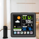 TS-3310 Orologio meteorologico wireless Orologio multifunzionale con schermo a colori Termometro touch screen creativo per la casa, Wood Grain, Black