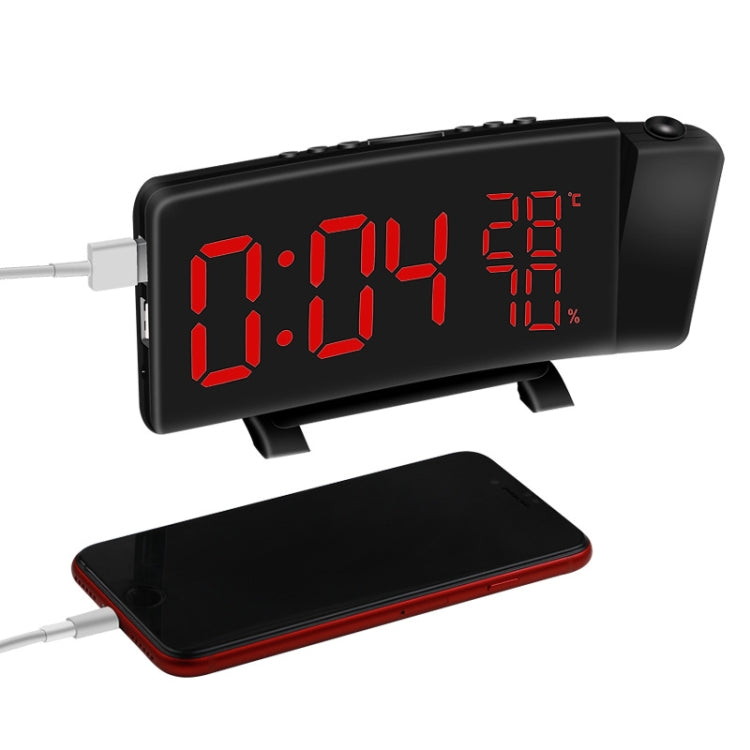 Sveglia con radioproiezione a tre colori Sveglia digitale USB Termometro e igrometro, Three-color Projection