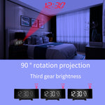 Sveglia con radioproiezione a tre colori Sveglia digitale USB Termometro e igrometro, Three-color Projection