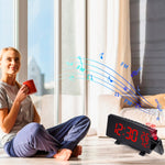 Sveglia con radioproiezione a tre colori Sveglia digitale USB Termometro e igrometro, Three-color Projection