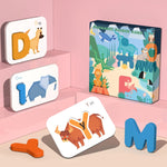 Puzzle 3D doppia faccia in legno per bambini 36+ mesi