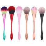 2 pennelli singoli per trucco a vita piccola, per unghie, polvere, fard, polvere sciolta, Pink Green Gradient Rod, Red Rod Red Hiar, Golden Rod Color Hair, Golden Rod Brown Hair, Black Rod Brown Hair, Pink Rod Pink Hair