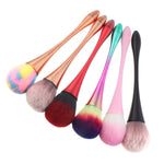 2 pennelli singoli per trucco a vita piccola, per unghie, polvere, fard, polvere sciolta, Pink Green Gradient Rod, Red Rod Red Hiar, Golden Rod Color Hair, Golden Rod Brown Hair, Black Rod Brown Hair, Pink Rod Pink Hair