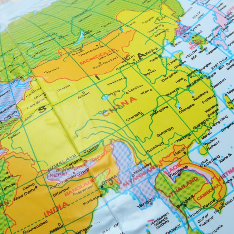 Globo gonfiabile da 30 cm Mondo Terra Oceano Mappa Palla Geografia Apprendimento Pallone da spiaggia educativo Giocattolo per bambini Decorazione per ufficio a casa, Inflatable Globe Map Ball