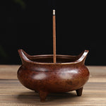 Bruciatore di incenso binaurale Bruciatore di incenso antico per interni in rame puro per uso domestico, Three-foot Xuande Furnace, Hand-played Vatican Incense Burner, Bowl-shaped Incense Burner