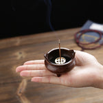 Bruciatore di incenso binaurale Bruciatore di incenso antico per interni in rame puro per uso domestico, Three-foot Xuande Furnace, Hand-played Vatican Incense Burner, Bowl-shaped Incense Burner