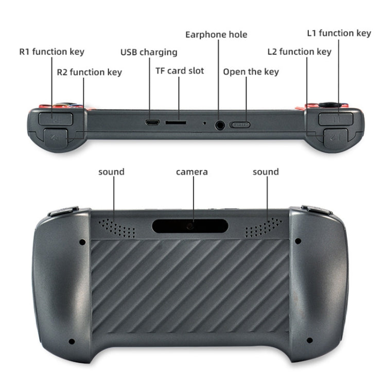X19 Plus Console di gioco portatile con schermo da 5,1 pollici Supporto memoria 8G Espansione scheda TF e uscita AV, X19 Plus / Red+Yellow, X19 Plus / Red, X19 Plus / Red+Blue