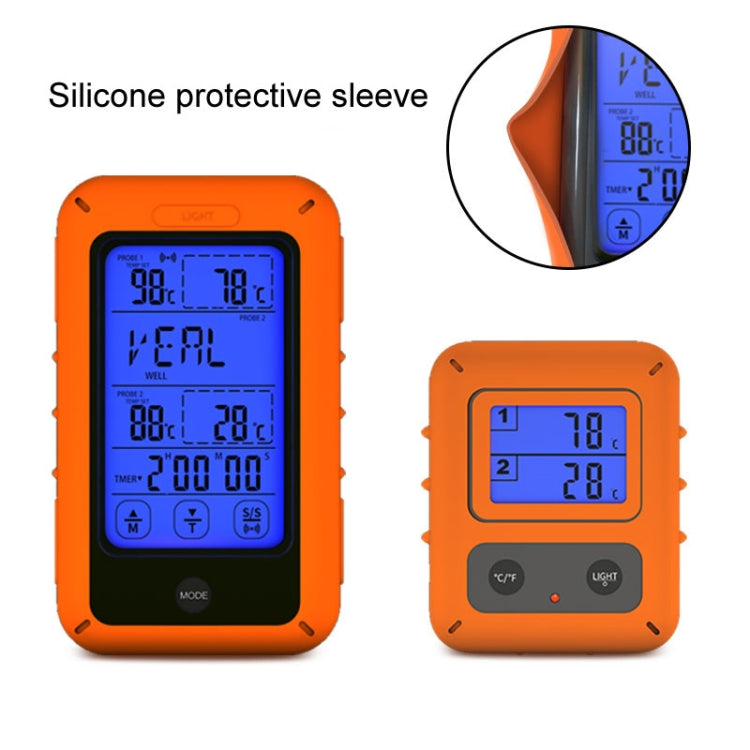 Termometro per alimenti wireless Touch screen per uso domestico Termometro da cucina a doppio canale per barbecue, TS-TP20