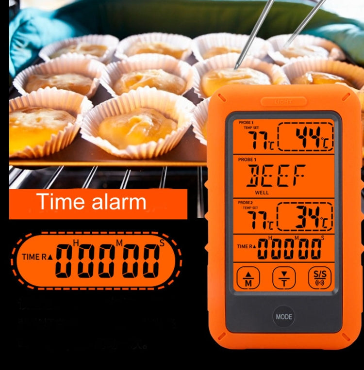 Termometro per alimenti wireless Touch screen per uso domestico Termometro da cucina a doppio canale per barbecue, TS-TP20