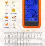 Termometro per alimenti wireless Touch screen per uso domestico Termometro da cucina a doppio canale per barbecue, TS-TP20