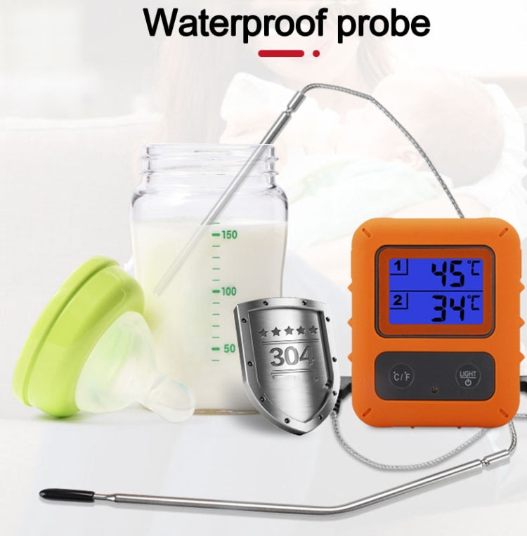 Termometro per alimenti wireless Touch screen per uso domestico Termometro da cucina a doppio canale per barbecue, TS-TP20