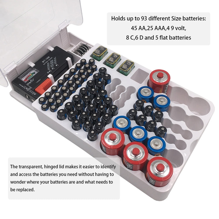 Scatola per batterie con tester capacità 93 celle