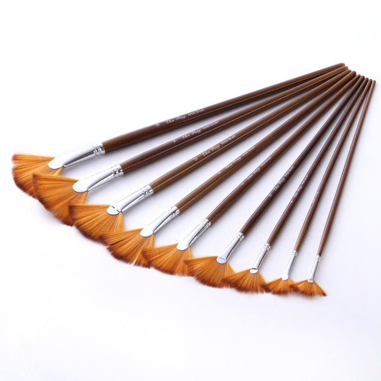 Set 9 Pennelli a Ventaglio in Nylon per Pittura