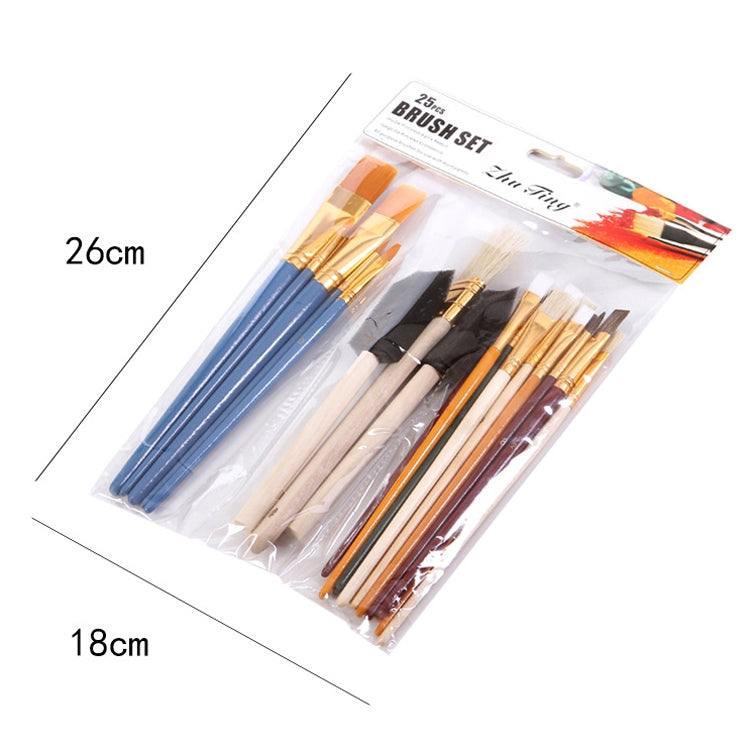 ZHU TING 25 PCS / Set Pennello multifunzionale per pittura ad olio Gouache Acquerello Pennello acrilico Forniture per pittura per studenti, Watercolor Acrylic Paint Brush