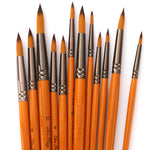 ZHU TING 12 PCS / Set Corto palo di legno in nylon per capelli Pennello per linea di ganci per acquerelli Pennello per pennellate per pittura a olio per unghie, Watercolor Hook Line Brush