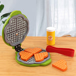 Set da cucina per simulazione per bambini. Taglio di cibo in legno per bambini. Fai finta di giocare a un giocattolo, Bread Maker, Coffee Machine, Juicer, Blender, Mini Oven, Delicious Salad Set, Waffles