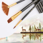 ZHU TING 21 pz/3 set pennelli in nylon pennelli per acquerello e pennelli per olio forniture per pittura artistica, 21 PCS / 3 Sets Nylon Brushes