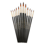 ZHU TING 12 pezzi/set penna per acquerello in nylon per capelli, pennello per guazzo dipinto per bambini, Nylon Hair Watercolor Pen