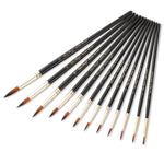 ZHU TING 12 pezzi/set penna per acquerello in nylon per capelli, pennello per guazzo dipinto per bambini, Nylon Hair Watercolor Pen