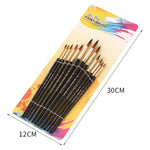 ZHU TING 12 pezzi/set penna per acquerello in nylon per capelli, pennello per guazzo dipinto per bambini, Nylon Hair Watercolor Pen