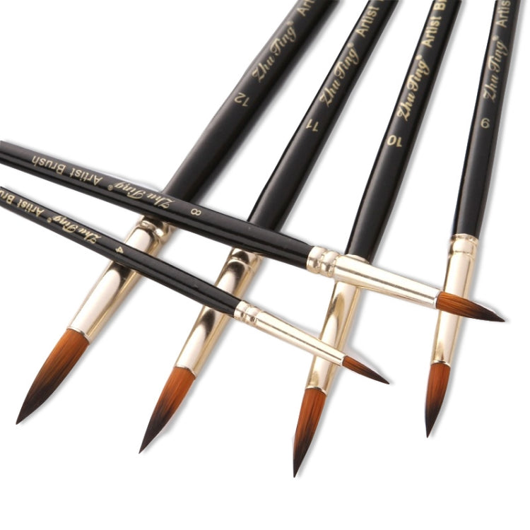 ZHU TING 12 pezzi/set penna per acquerello in nylon per capelli, pennello per guazzo dipinto per bambini, Nylon Hair Watercolor Pen