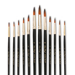 ZHU TING 12 pezzi/set penna per acquerello in nylon per capelli, pennello per guazzo dipinto per bambini, Nylon Hair Watercolor Pen