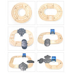 Set multifunzionale di binari stradali della stazione di polizia in legno Set di blocchi di costruzione per bambini Giocattoli educativi per la prima educazione, Police Station Road Track Set