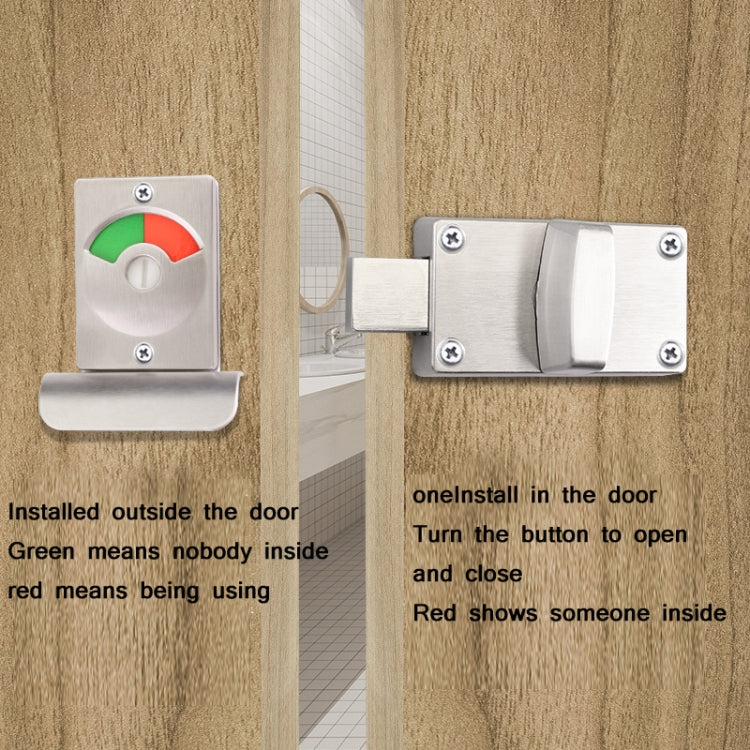 Serratura per porta con display rosso e verde per WC Serratura per WC pubblica in acciaio inossidabile, Indicating lock With Handle
