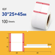 2 pezzi di etichetta per gioielli, etichetta del prezzo, carta per etichette adesive termiche per NIIMBOT B11 / B3S, 02F 100 Sheets, 02T 100 Sheets, 02F Festive Red 100 Sheets, 02T Auspicious Cloud Red 100 Sheets, 02T Feather Ink 100 Sheets