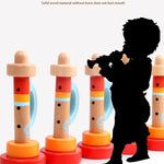 2 PCS Educazione precoce per bambini Giocattolo musicale con fischietto in corno di legno, 2 PCS Horn Whistle Music Toy