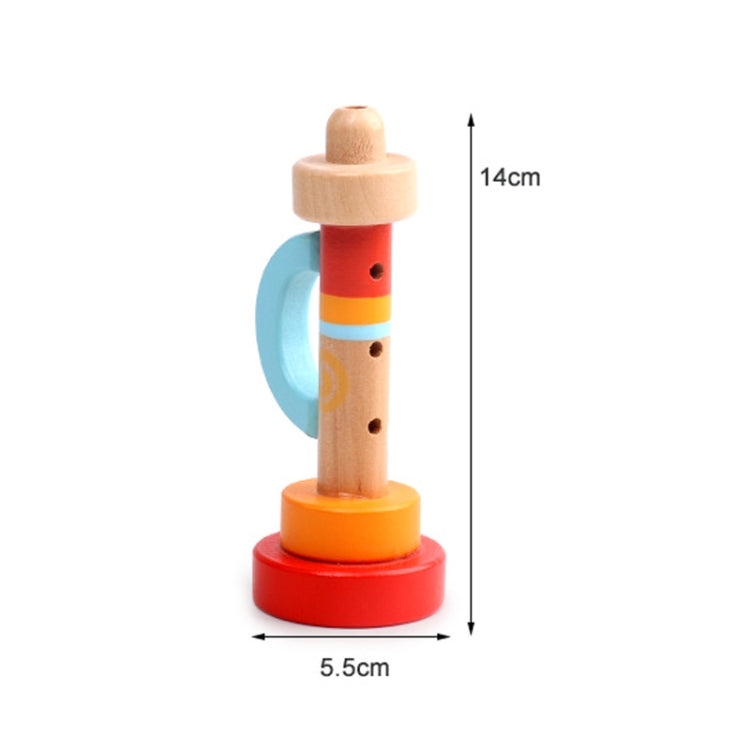 2 PCS Educazione precoce per bambini Giocattolo musicale con fischietto in corno di legno, 2 PCS Horn Whistle Music Toy