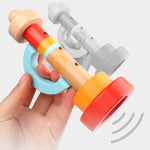 2 PCS Educazione precoce per bambini Giocattolo musicale con fischietto in corno di legno, 2 PCS Horn Whistle Music Toy