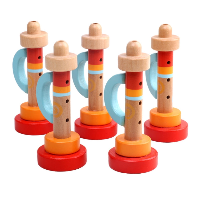 2 PCS Educazione precoce per bambini Giocattolo musicale con fischietto in corno di legno, 2 PCS Horn Whistle Music Toy