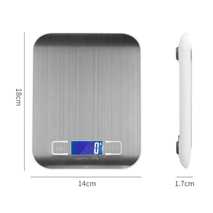 Bilancia elettronica da cucina portatile per piccoli alimenti in acciaio inossidabile, 5kg/1g (Battery Model White), 5kg/1g (Battery Model Black), 10kg/1g (Battery Model White), 5kg/1g (Rechargeable White), 10kg/1g (Rechargeable White)                 ...