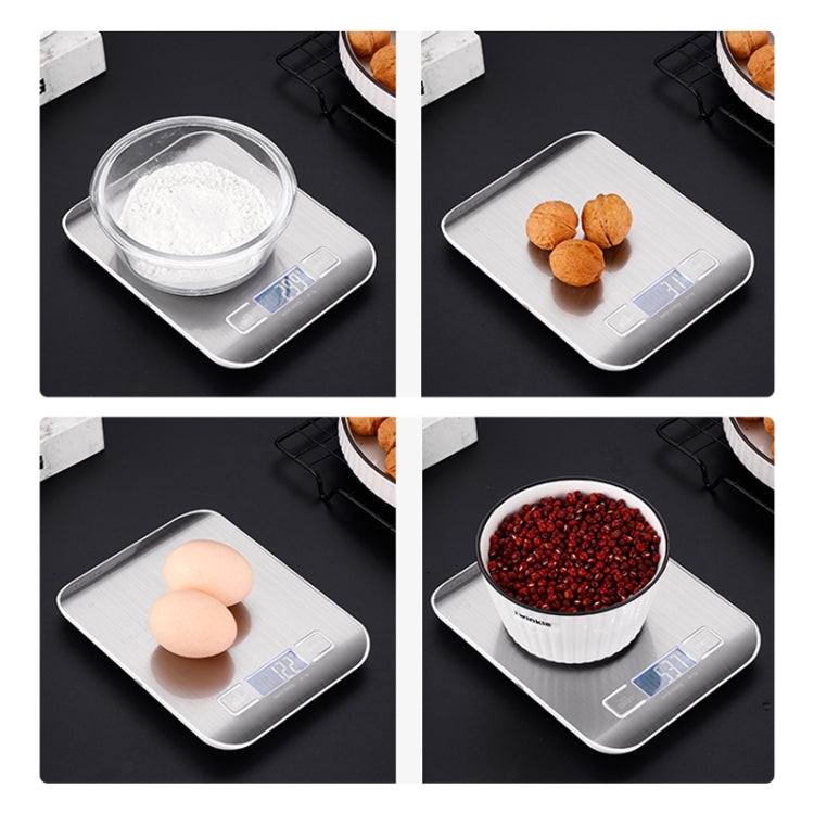 Bilancia elettronica da cucina portatile per piccoli alimenti in acciaio inossidabile, 5kg/1g (Battery Model White), 5kg/1g (Battery Model Black), 10kg/1g (Battery Model White), 5kg/1g (Rechargeable White), 10kg/1g (Rechargeable White)                 ...