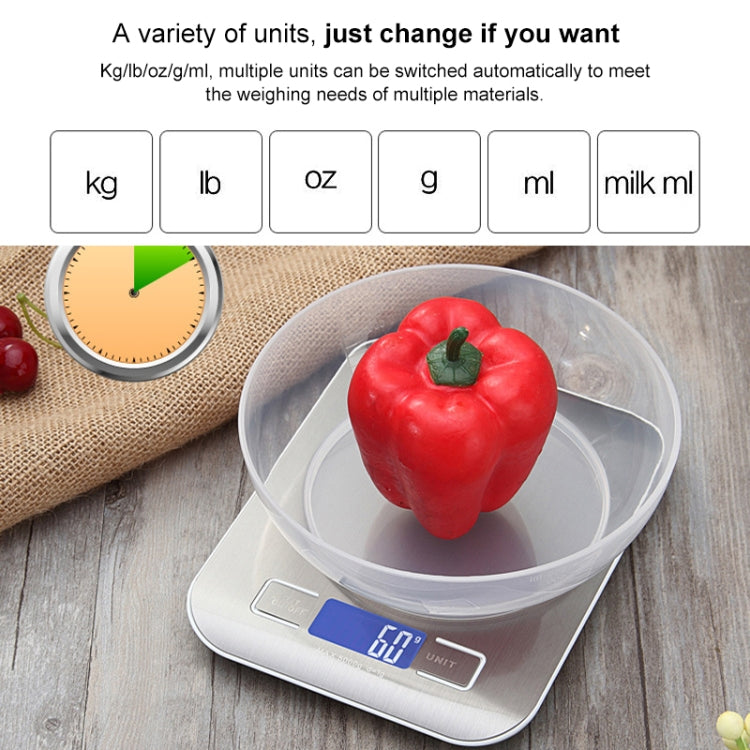 Bilancia elettronica da cucina portatile per piccoli alimenti in acciaio inossidabile, 5kg/1g (Battery Model White), 5kg/1g (Battery Model Black), 10kg/1g (Battery Model White), 5kg/1g (Rechargeable White), 10kg/1g (Rechargeable White)                 ...